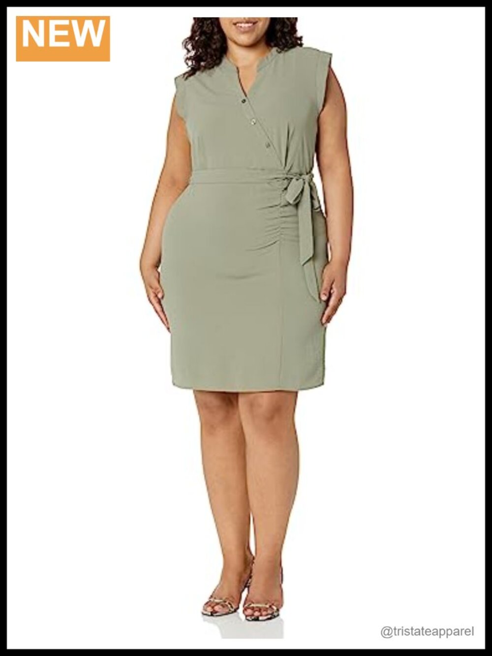 Cap Sleeve Wear to Work V-Neck Dress Business Casual